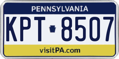 PA license plate KPT8507
