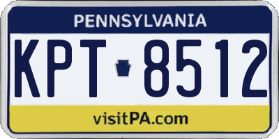 PA license plate KPT8512