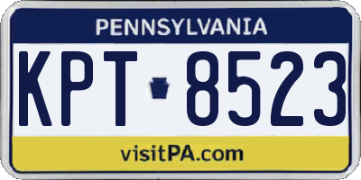PA license plate KPT8523