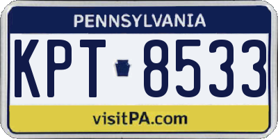 PA license plate KPT8533