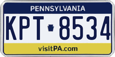 PA license plate KPT8534