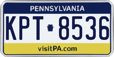 PA license plate KPT8536