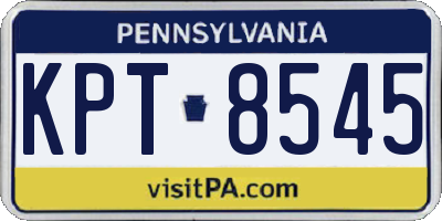 PA license plate KPT8545