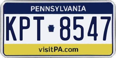 PA license plate KPT8547