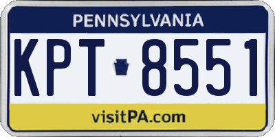 PA license plate KPT8551