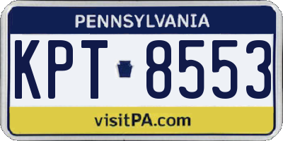 PA license plate KPT8553