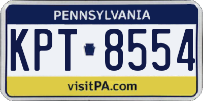 PA license plate KPT8554