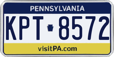 PA license plate KPT8572