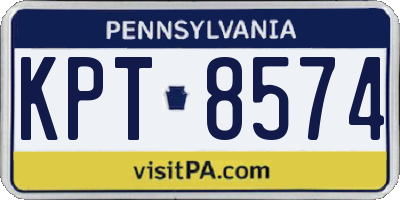 PA license plate KPT8574
