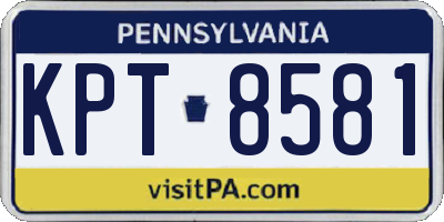 PA license plate KPT8581