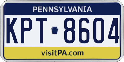 PA license plate KPT8604