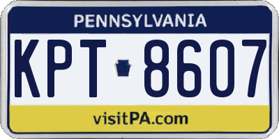PA license plate KPT8607