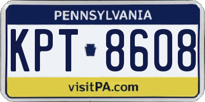 PA license plate KPT8608