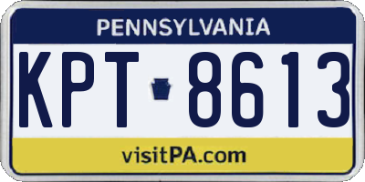 PA license plate KPT8613