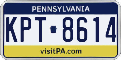 PA license plate KPT8614