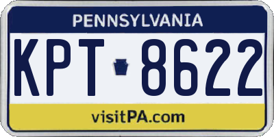 PA license plate KPT8622
