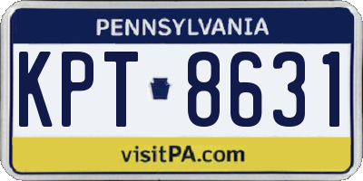 PA license plate KPT8631
