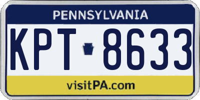 PA license plate KPT8633