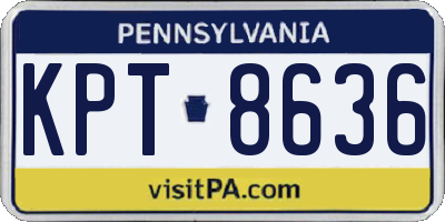 PA license plate KPT8636