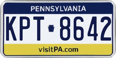 PA license plate KPT8642