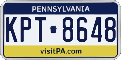 PA license plate KPT8648