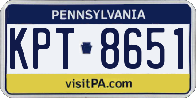 PA license plate KPT8651