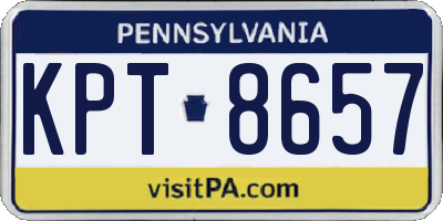 PA license plate KPT8657