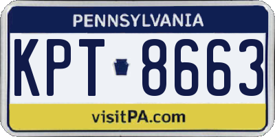 PA license plate KPT8663