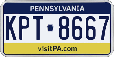 PA license plate KPT8667