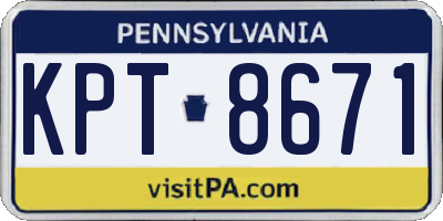 PA license plate KPT8671
