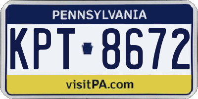 PA license plate KPT8672