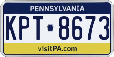 PA license plate KPT8673