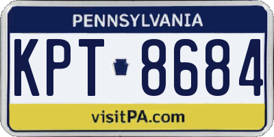 PA license plate KPT8684