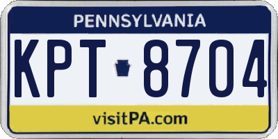 PA license plate KPT8704