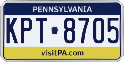 PA license plate KPT8705
