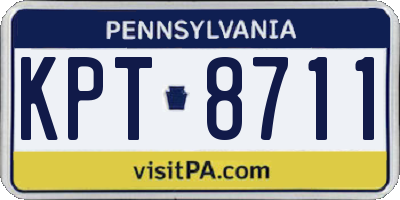 PA license plate KPT8711