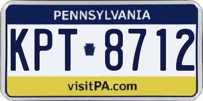 PA license plate KPT8712