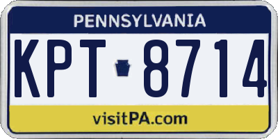 PA license plate KPT8714