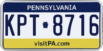PA license plate KPT8716