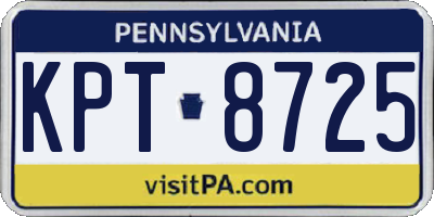 PA license plate KPT8725