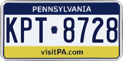 PA license plate KPT8728