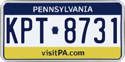 PA license plate KPT8731