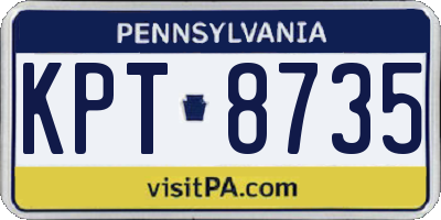 PA license plate KPT8735
