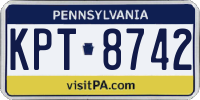 PA license plate KPT8742