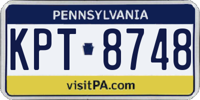 PA license plate KPT8748