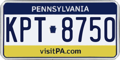PA license plate KPT8750