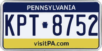 PA license plate KPT8752