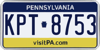 PA license plate KPT8753