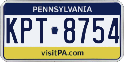 PA license plate KPT8754