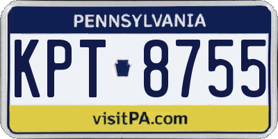 PA license plate KPT8755